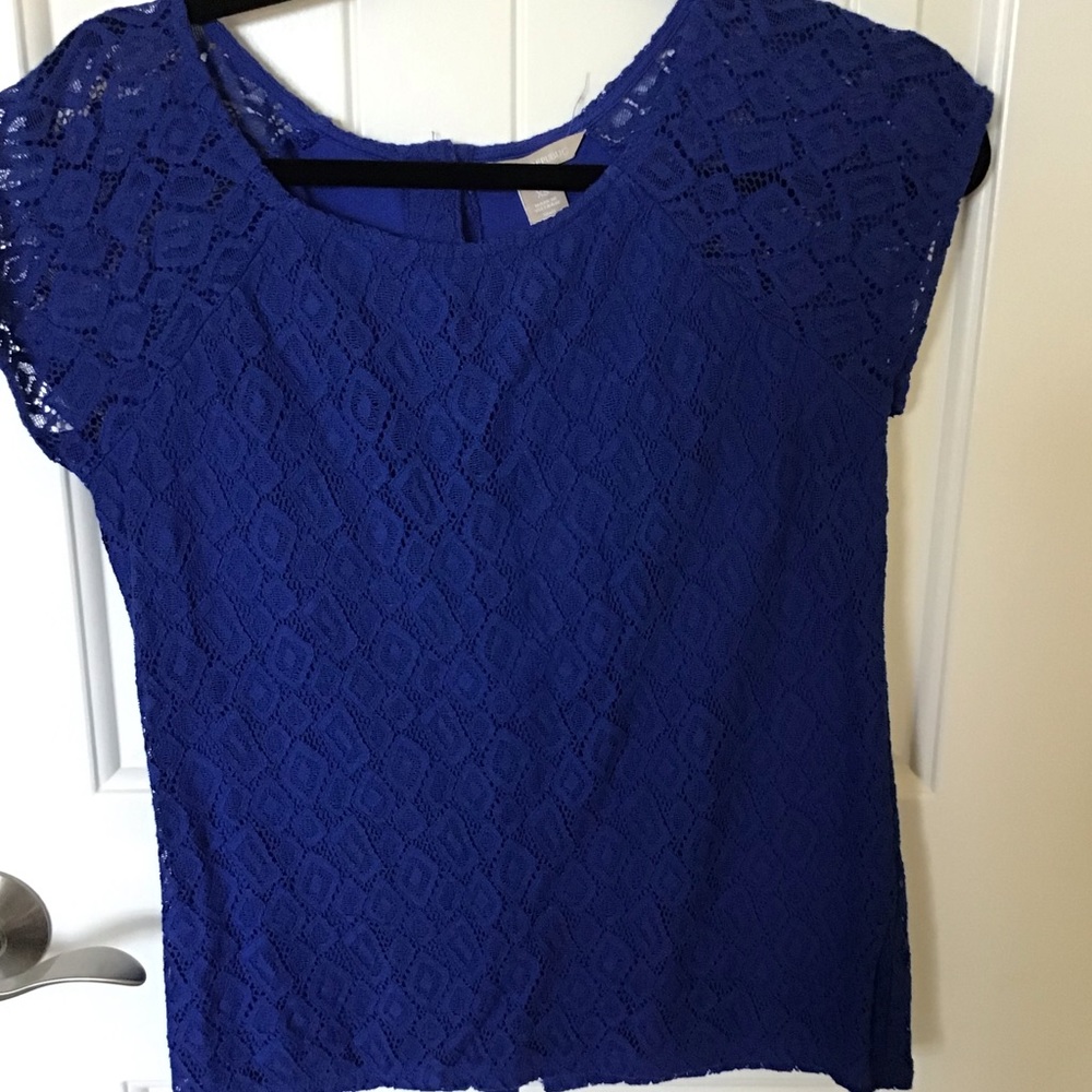 Banana Republic xs Lace top royal blue